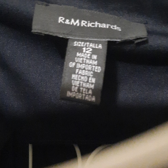 R&M Richards Navy Asymmetrical Floral Dress - Picture 2 of 8
